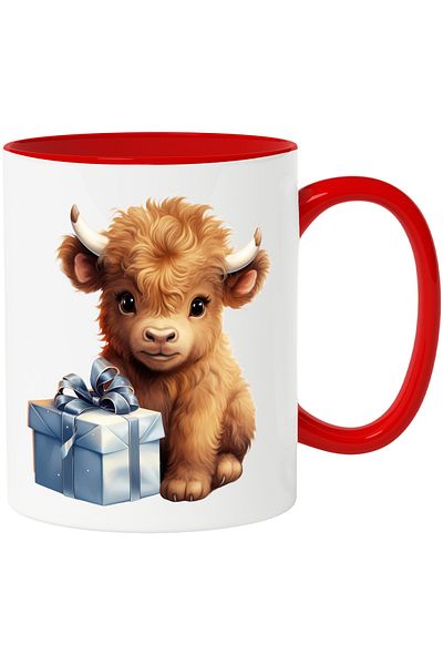 StoryGift Romania Mug with a bison calf that has a gift | illustration | he was good | seriously, With ,STG