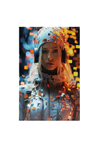 StoryGift Romania Tablou Canvas: Portret Modern Cu Arta, Brunet, Lucrari De A...