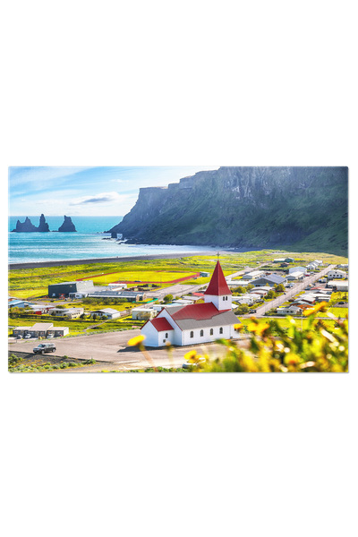 StoryGift Romania Tablou Canvas Rasarit De Soare La Biserica Crestina Vikurki...