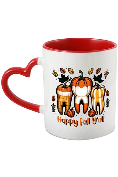 StoryGift Romania Mug with the message "Happy Fall y'all", profession, illustration, work, dedication, passion, With ,STG