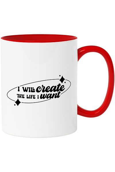 StoryGift Romania Mug with the text "I will create the life I want" - I will create the life I want, With,STG