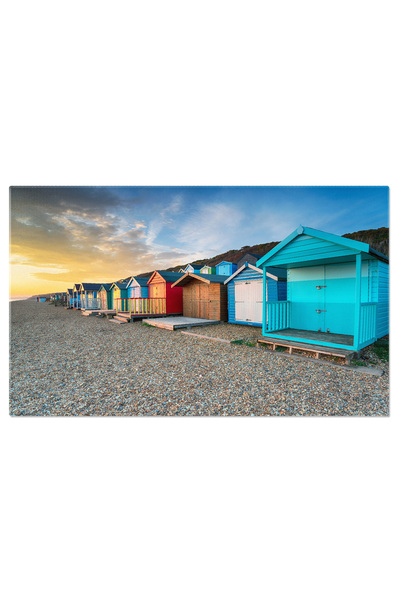 StoryGift Romania Tablou Canvas Cabane De Plaja La Milford-on-sea New Forest,...