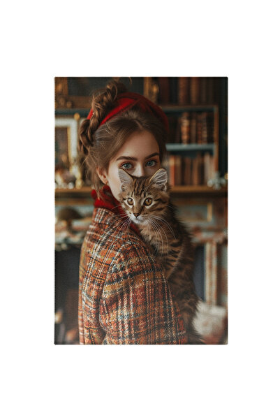 StoryGift Romania Tablou Canvas: Ochii Verzi Și Ochii Albaștri Doamna Și Piso...