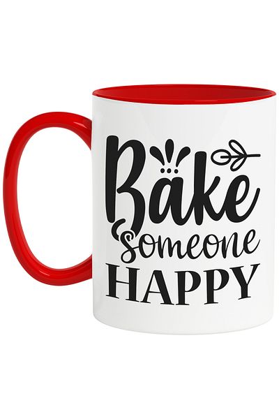 StoryGift Romania Mug with the message in English "Bake someone happy" - "bakes" someone happy with M, Cu, STG