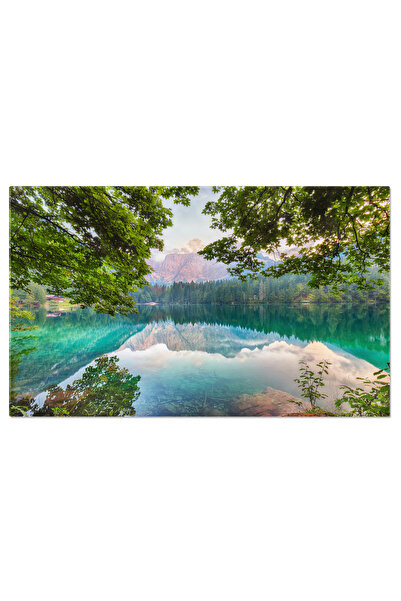 StoryGift Romania Tablou Canvas Atmosfera Linistita La Apusul Lacului Fusine,...