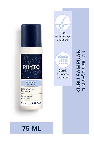 Phyto Softness Kuru Şampuan 75ml – Tüm Saç Tipleri Için Anında Temizlik Ve Hacim