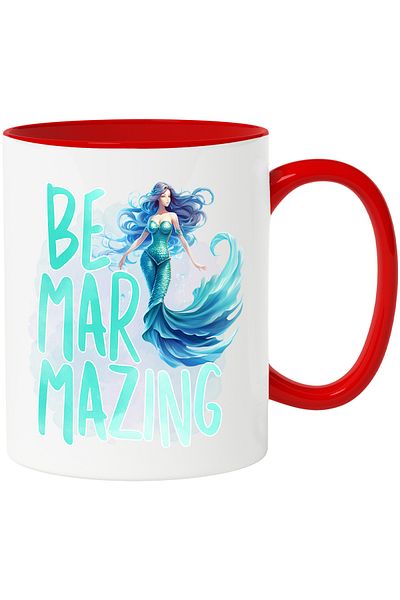 StoryGift Romania Mermaid mug with the message "Be Marmazing", fairy tale, illustration, amazing, wonderful,, With ,STG