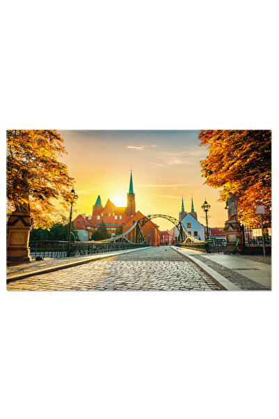 StoryGift Romania Tablou Canvas Podul Iubirii In Wroclaw, Polonia Oras De Toamna Pod, Tumski Bridge, Arhitectura,