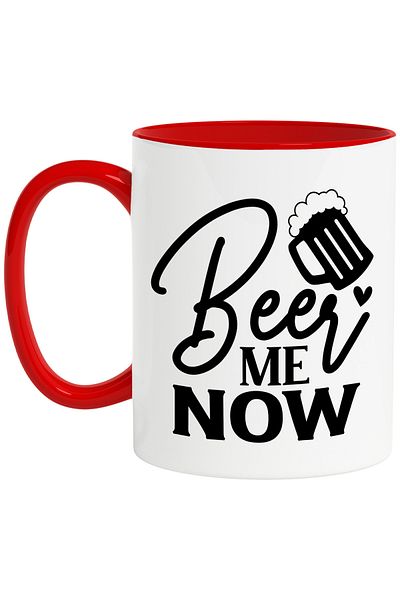 StoryGift Romania Heart mug for "hardcore" beer drinkers with the message "Beer me now", With ,STG