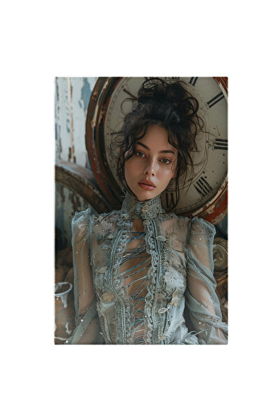 StoryGift Romania Tablou Canvas Tanara Frumoasa Cu Parul Saten Si Buze Mari I...