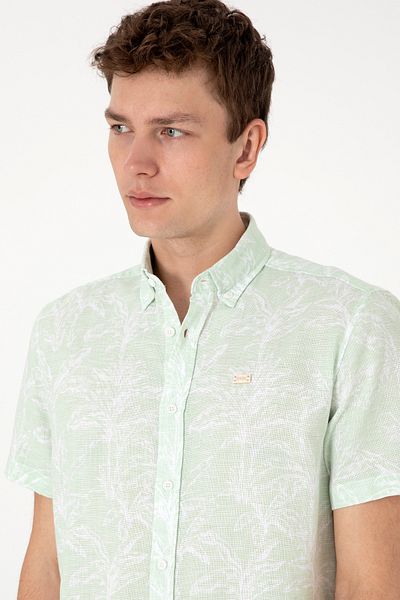 U.S. Polo Assn. Men's Aqua Green Short Sleeve Shirt 50300419-Vr048