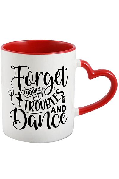 StoryGift Romania Mug for girls who are passionate about dancing with the message "Forget about your problems and dance, With ,STG