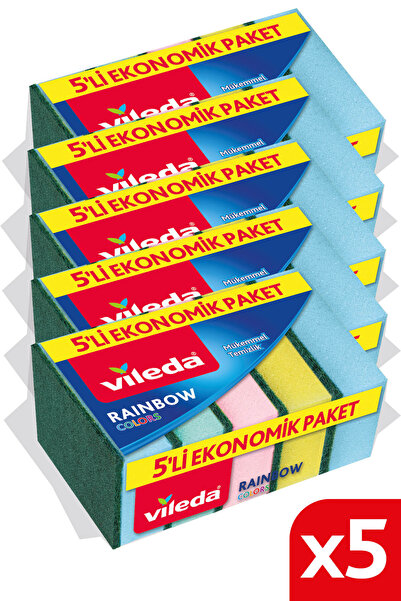 Vileda مجموعة إسفنجة أطباق قوس قزح مكونة من 5 قطع