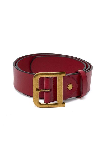 JOLAR. Women's belt, JOLAR. elegant natural leather, classic gold buckle, 102 cm BZ-50 Red