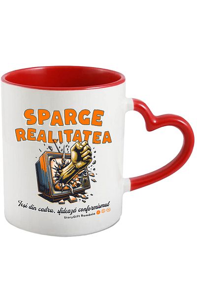 StoryGift Romania Mug Reality TV Hit by a Punch, Digital, 330ml, Ceramic with Handles, With, STG