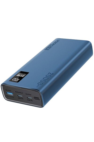 Promate Smart Compact Power Bank - 20000mAh - Blue - Bolt-20PD