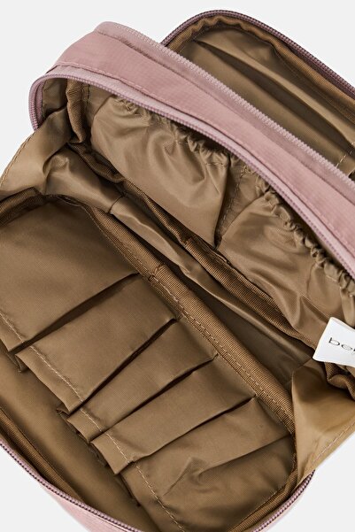 BEBEHOME Women Graphic Printed Beauty Bag 11 H x 21 L x 5 W cm, Mauve