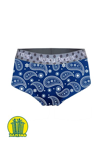 BRAINWEAR Women's Lycra Bamboo Digital Printed Hipster Boxer Briefs - Happy Pandas Creation