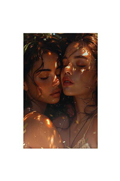 StoryGift Romania Tablou Canvas: Doua Brunete Imbratisate - Atractie Pictura ...