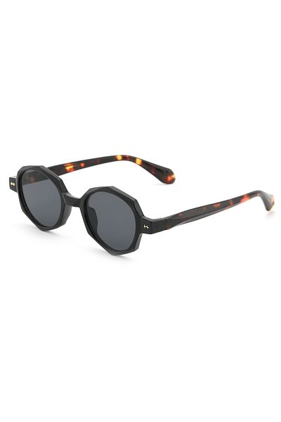Angel Eyes Geometric Design Black Leopard Frame Black Glass Women Sunglasses for Female%Men Ce Certificated Uv400