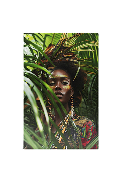 StoryGift Romania Tablou Canvas Bust De Femeie Printre Frunzele Junglei - Tri...