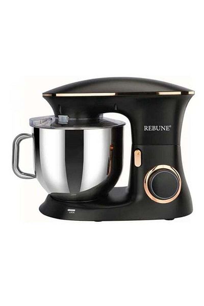 rebune Electric Mixer With 6 Speed Levels Of Whipping, Kneading And Mixing 1100 W Black