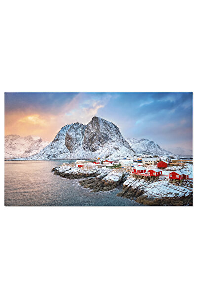 StoryGift Romania Tablou Canvas: Peisaj Nordic, Lofoten Sub Zapada Si Nori - ...