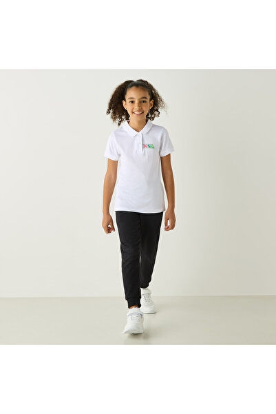 Juniors Ksa National Day Print Polo T-Shirt With Short Sleeves