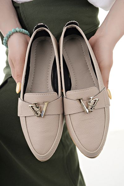 Modafırsat Women's Ballerinas Beige Stylish Home Business Office Casual Shoes