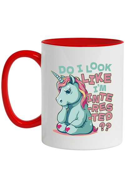 StoryGift Romania Angry Unicorn Mug, Do I Look Like I'm Interested? Do You Think I'm Interested? 33, With ,STG