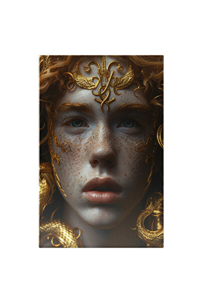 StoryGift Romania Tablou Canvas Roscata Cu Pistrui Si Ochi Albastri Cu Spranc...