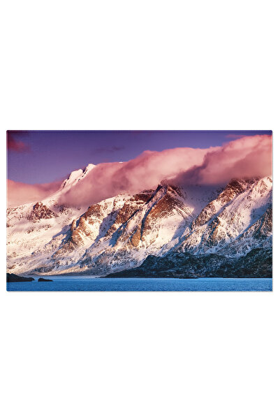 StoryGift Romania Tablou Canvas Lant Montan Si Nori Albi In Cerul Albastru, N...