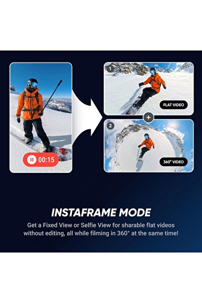 Insta360 X5 8K30fps Action Camera | 360° Video | 360° Capture | Up to 3 Hours Battery Life | Black