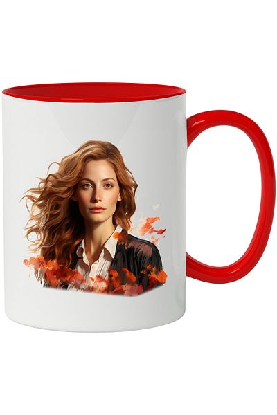 StoryGift Romania Mug With Julia Roberts, Famous Actress, Artist, Hollywood, Multicolor 330 ml, Ce, Cu,STG