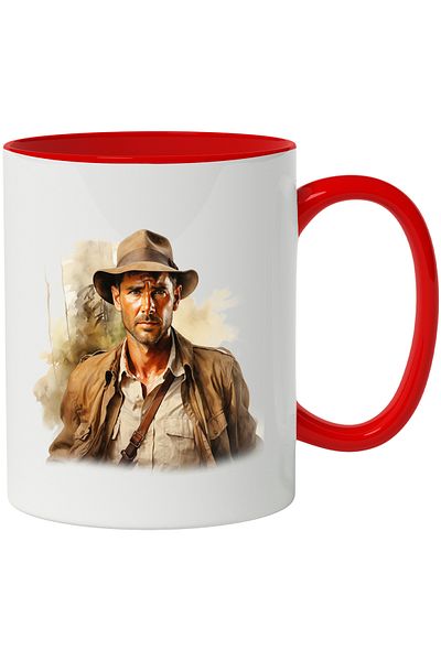 StoryGift Romania Mug With Indiana Jones, Fictional Character,x Movie, Adventure, Multicolor 330 ml, Sky, With,STG