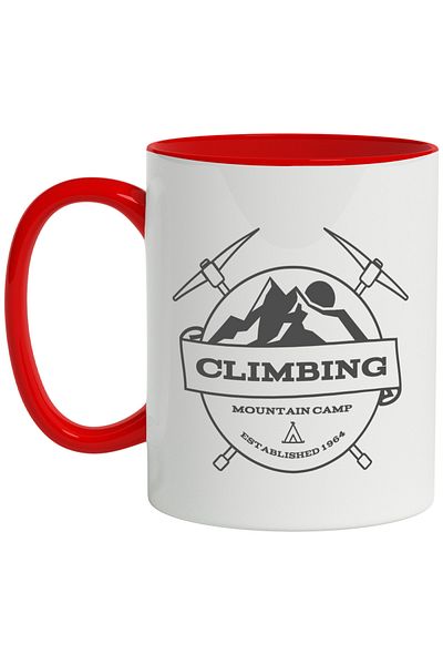 StoryGift Romania Mug With Message In English Climbing Mountain Camp, Mountain, Climbing, Camp, Sun,, With ,STG