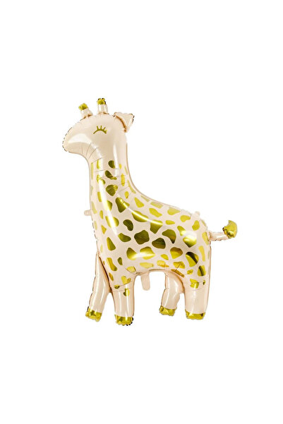 Partimarka بالون فويل الزرافة بلون باستيل مرقط باللون الذهبي