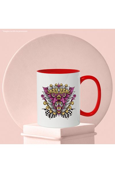 StoryGift Romania Dragon Mug, Abstract Art, Finish, Flag, Multicolor 330 ml, Ceramic with Ma, With, STG