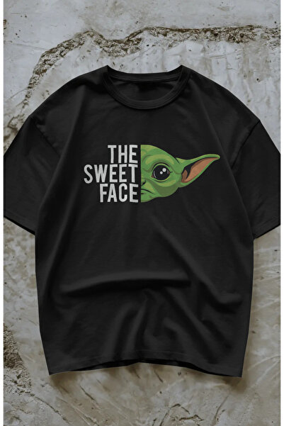 Fuddy Moda Starwars Grogu The Sweet Face Štampano majica, muško-ženska Baby Y...