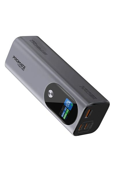 Promate Power Bank Titan-160 160W - with USB-C Cable - 27500mAh Capacity - Silver