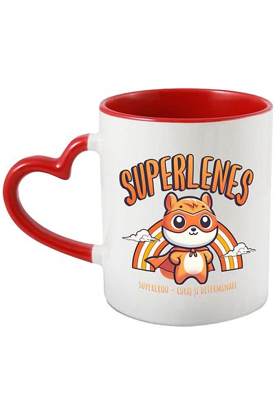 StoryGift Romania Super Lazy Mug - Superhero, Courage and Determination, 330ml, Ceramic with Ini Handle, With ,STG