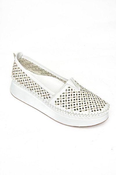Fox Shoes S540011503 Pantofi alb de damă din piele naturală