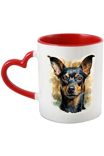 StoryGift Romania Mug with Purebred Dog, Pinscher, Dog Lovers, Illustration, Multicolor 330 m, With ,STG