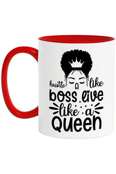 StoryGift Romania Mug with the message "Hustle like a boss, live like a queen" - live like a queen in, With ,STG
