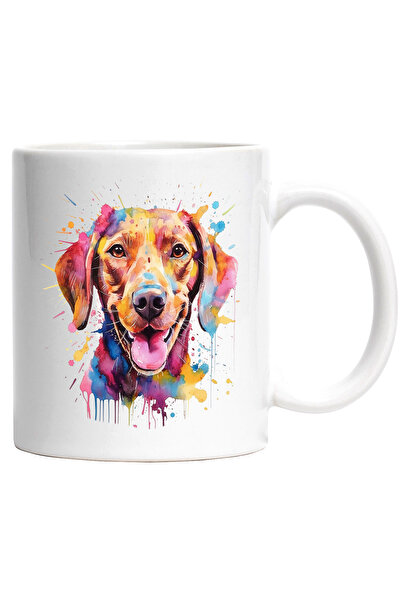 StoryGift Romania Cana Cu Cap De Catel, Stropi De Vopsea, Ilustratie, Multico...