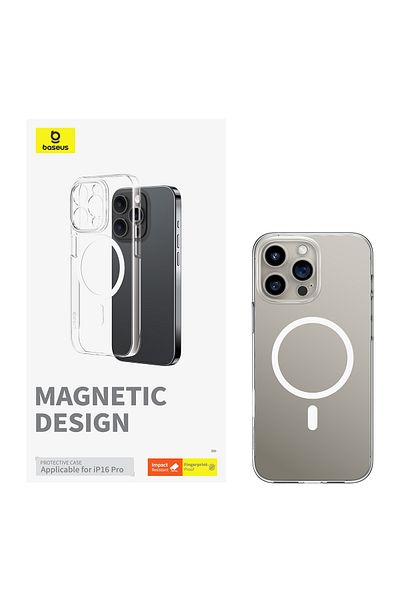 Baseus Baseus Ultra-Thin Crystal Series Magnetic Phone Case for iPhone 16 Pro - Clear