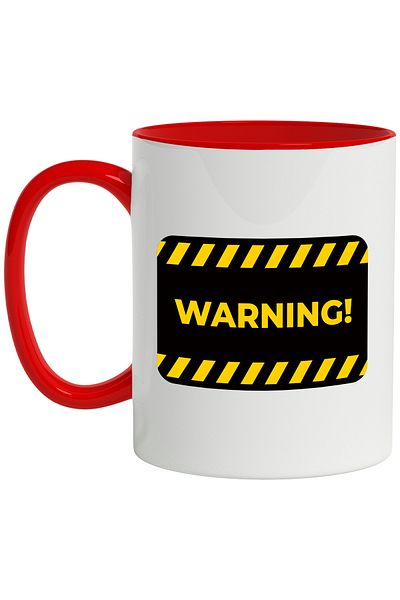 StoryGift Romania Mug With Message In English Warning, Attention, Sign, Multicolor 330 ml, Ceramic, With ,STG
