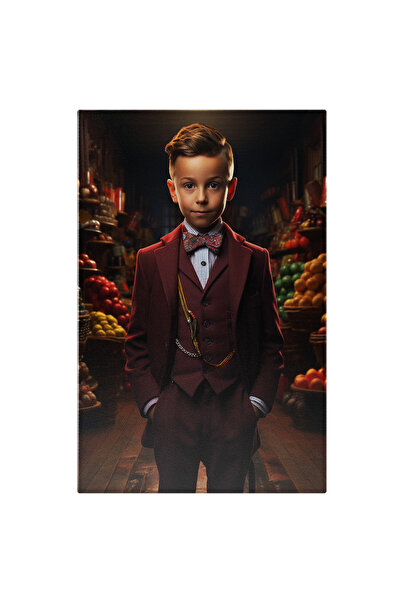 StoryGift Romania Tablou Canvas: Fotografie Cu Un Baietel La Costum - Intr-un...
