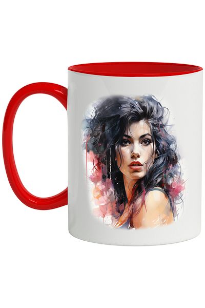StoryGift Romania Mug With Amy Winehouse, Famous Singer, Musician, Multicolor 330 ml, Ceramic, With ,STG
