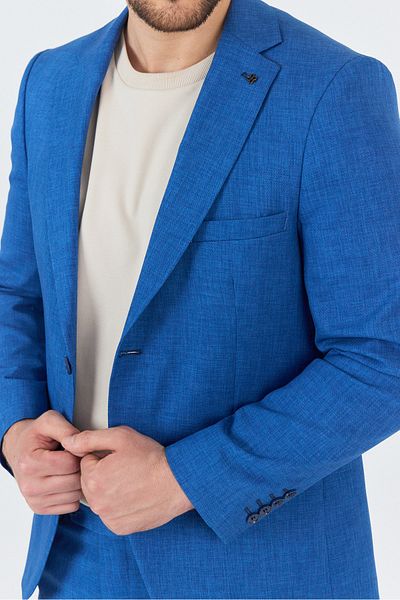 Frappoli Nipoye Men's Dark Blue 2-Piece Slim Fit Suit